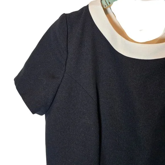 Vintage 1990's Liz Claiborne Black White Midi with Criss Cross Back, Sz 8 - Picture 2 of 9